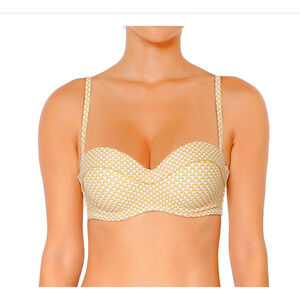 NWT Huit Sunkissed Yellow Bandeau Bikini Top 30C French Designer Underwire $119